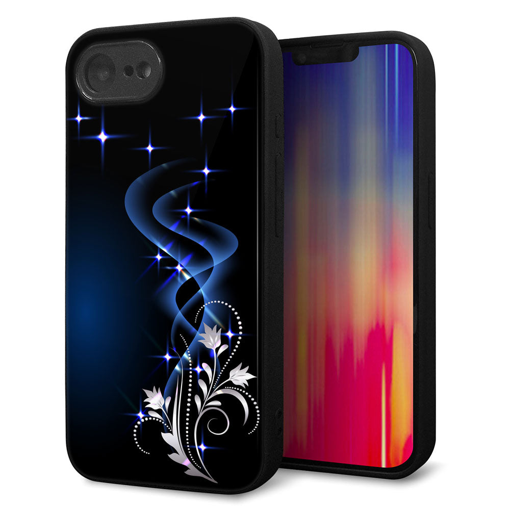 iPhone16e 強化ガラス&TPUスマホケース ガラプリ【1278 華より昇る流れ】