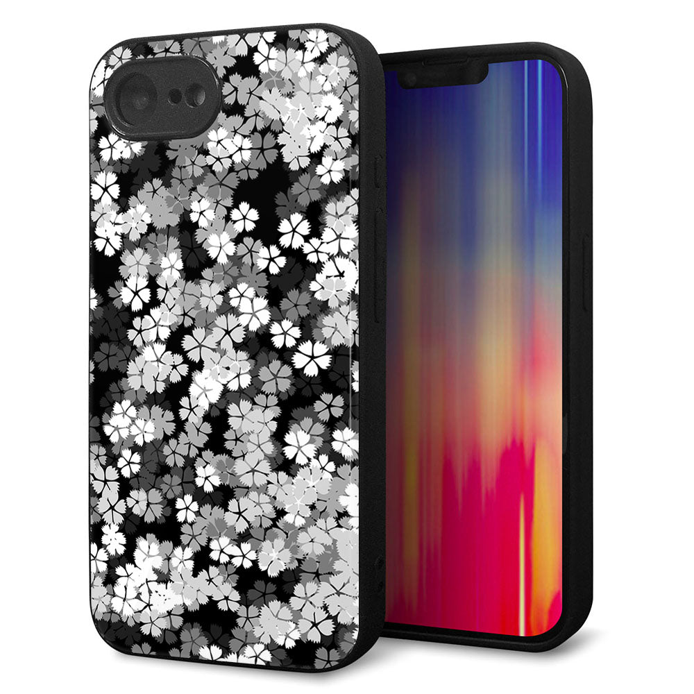 iPhone16e 強化ガラス&TPUスマホケース ガラプリ【1332 夜桜】