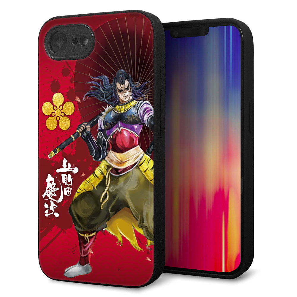 iPhone16e 強化ガラス&TPUスマホケース ガラプリ【AB806 前田慶次 イラストと家紋】