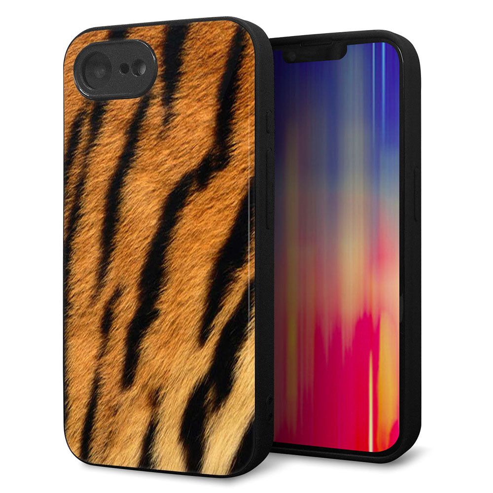 iPhone16e 強化ガラス&TPUスマホケース ガラプリ【EK847 虎柄】