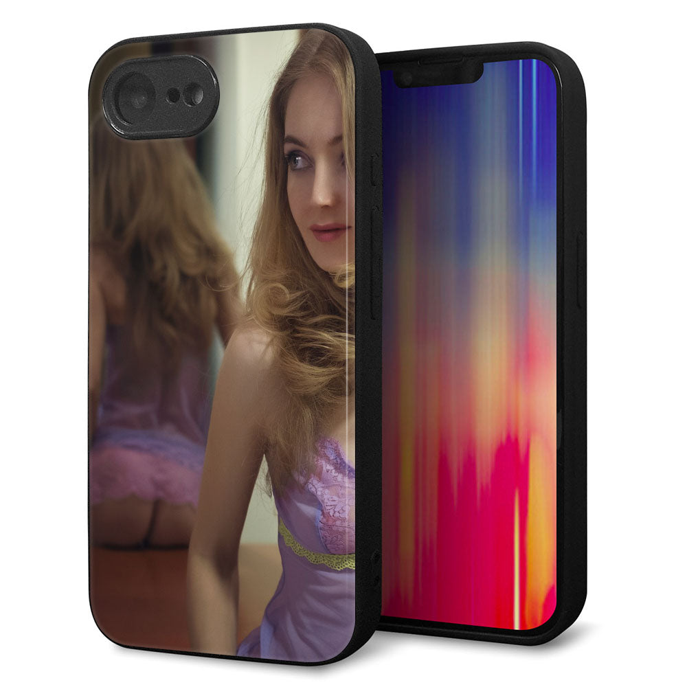 iPhone16e 強化ガラス&TPUスマホケース ガラプリ【KM886 ミラー】