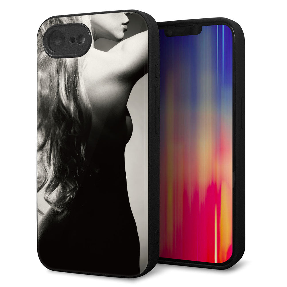 iPhone16e 強化ガラス&TPUスマホケース ガラプリ【KM890 バックスタイル】