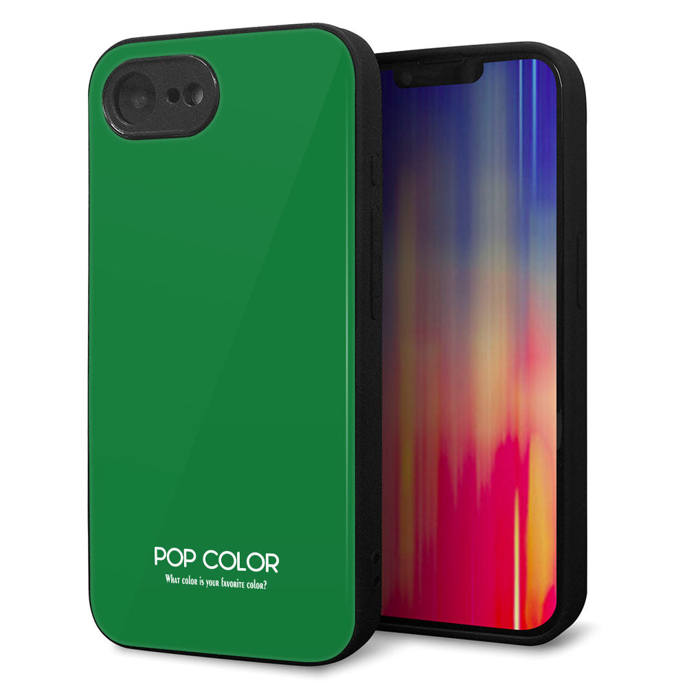 iPhone16e 強化ガラス&TPUスマホケース ガラプリ【KM907 ポップカラー(グリーン)】