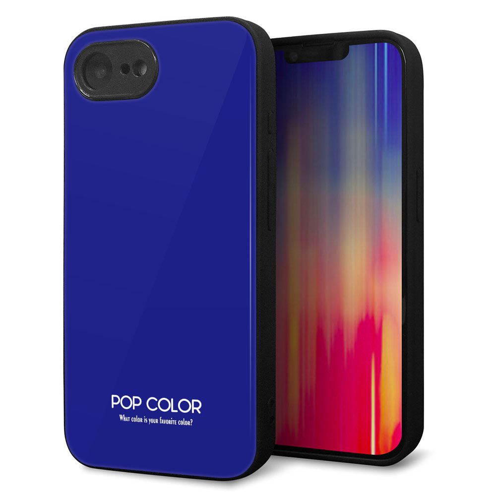 iPhone16e 強化ガラス&TPUスマホケース ガラプリ【KM912 ポップカラー(ブルー)】