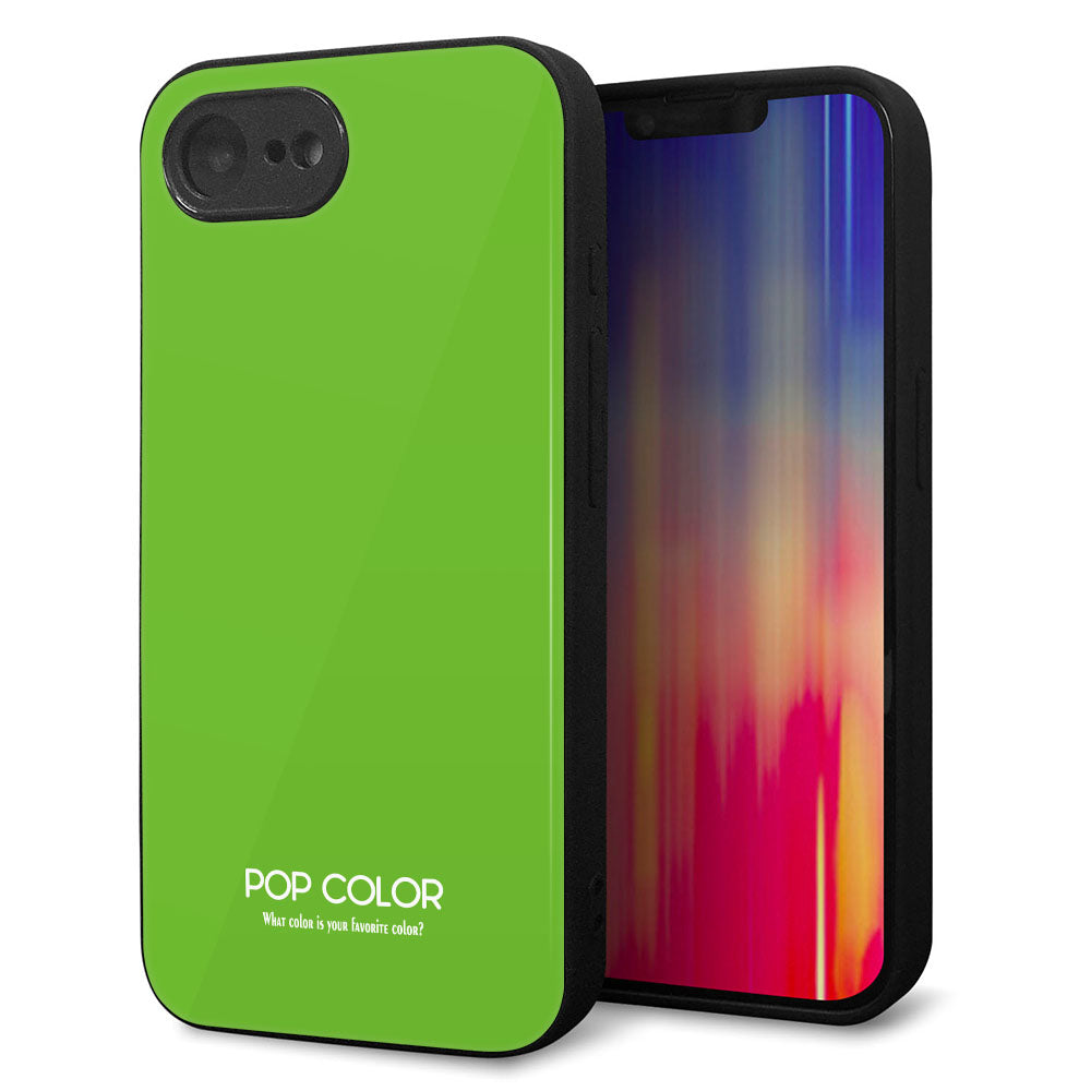 iPhone16e 強化ガラス&TPUスマホケース ガラプリ【KM914 ポップカラー(ライム)】