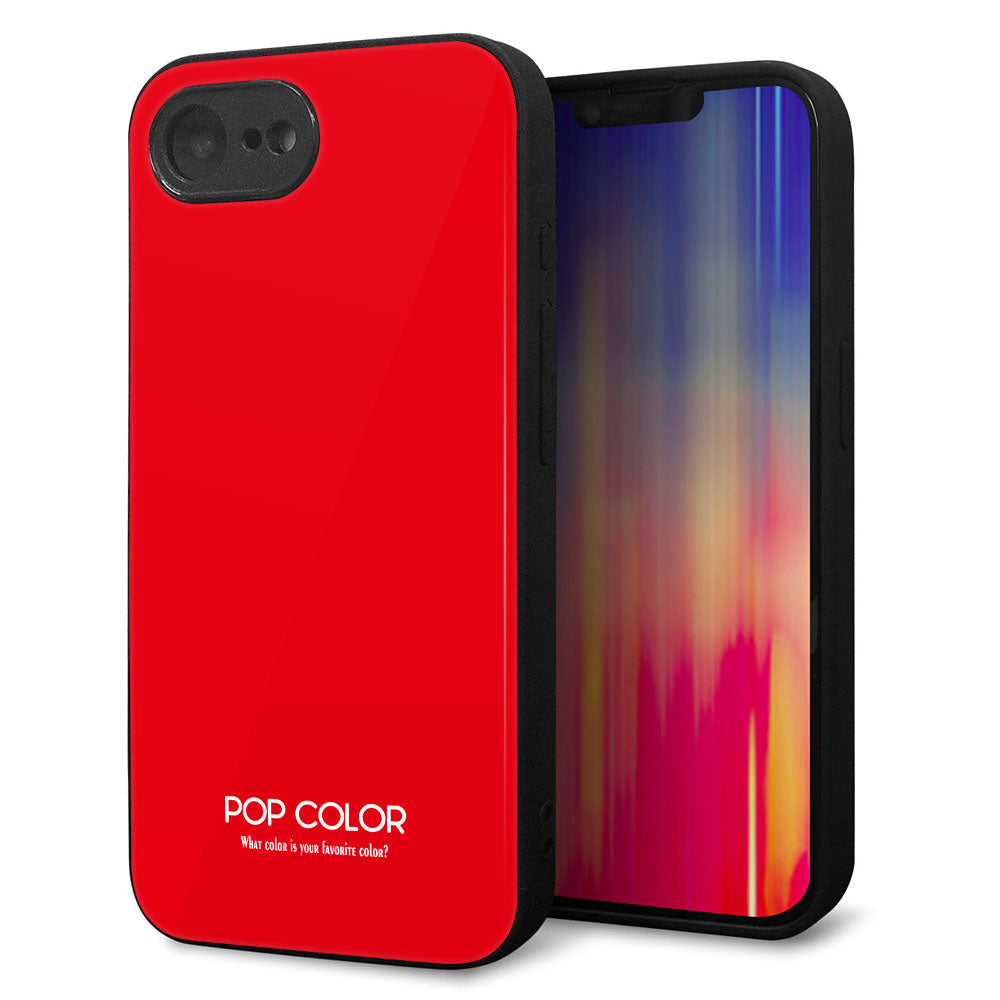 iPhone16e 強化ガラス&TPUスマホケース ガラプリ【KM915 ポップカラー(レッド)】