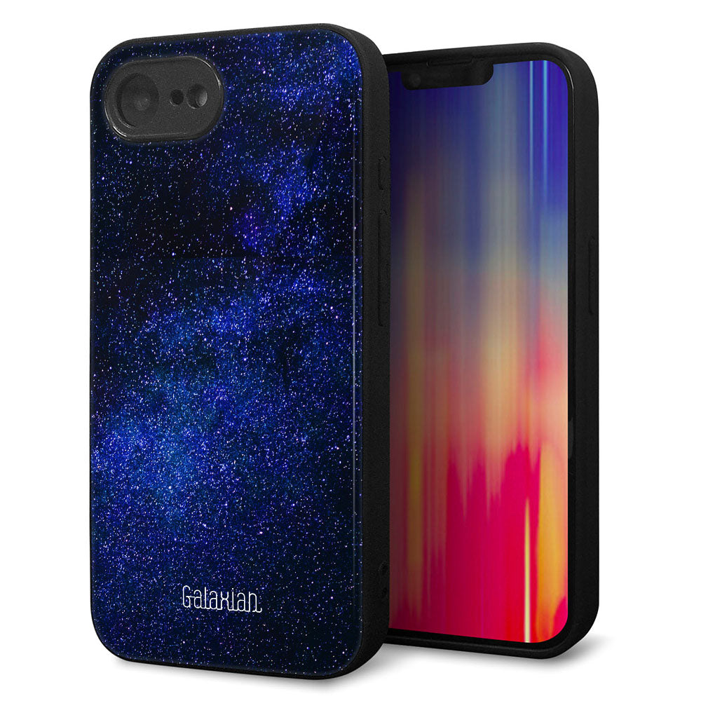 iPhone16e 強化ガラス&TPUスマホケース ガラプリ【KM924 Galaxias Blue】
