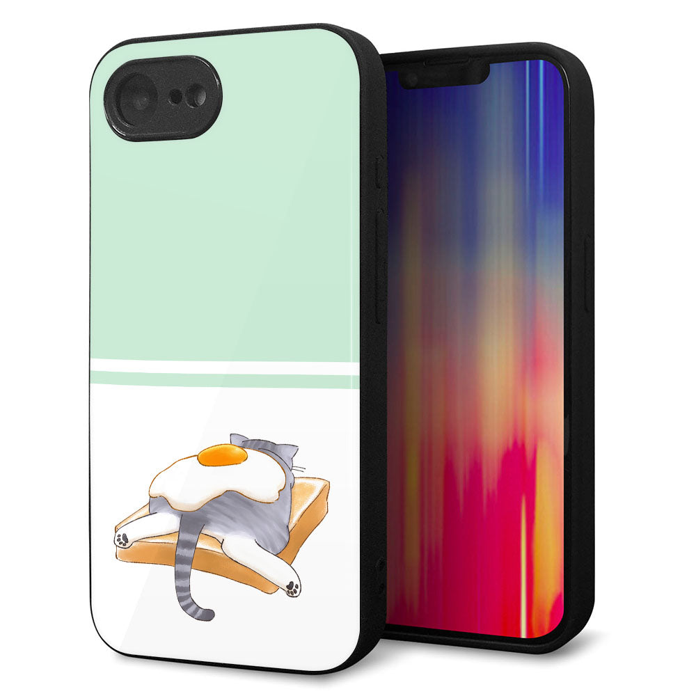 iPhone16e 強化ガラス&TPUスマホケース ガラプリ【KM960 目玉焼き】