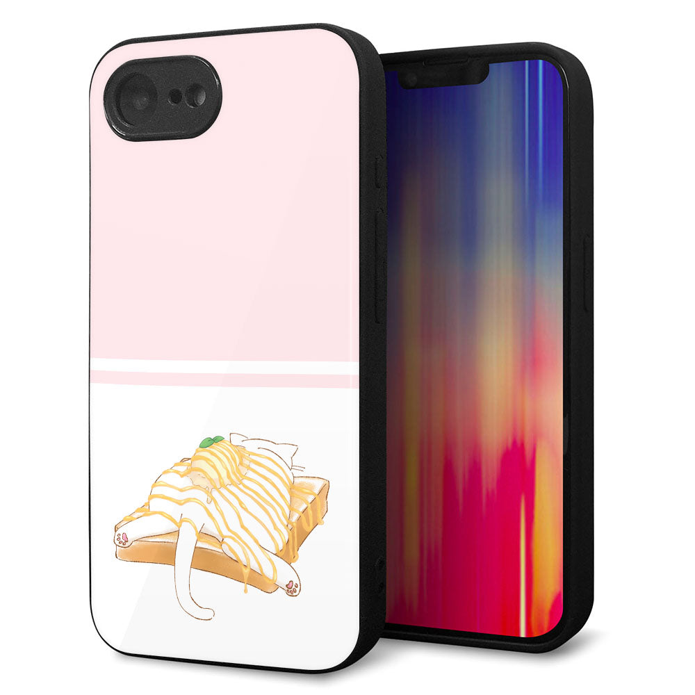 iPhone16e 強化ガラス&TPUスマホケース ガラプリ【KM961 メープルアイス】