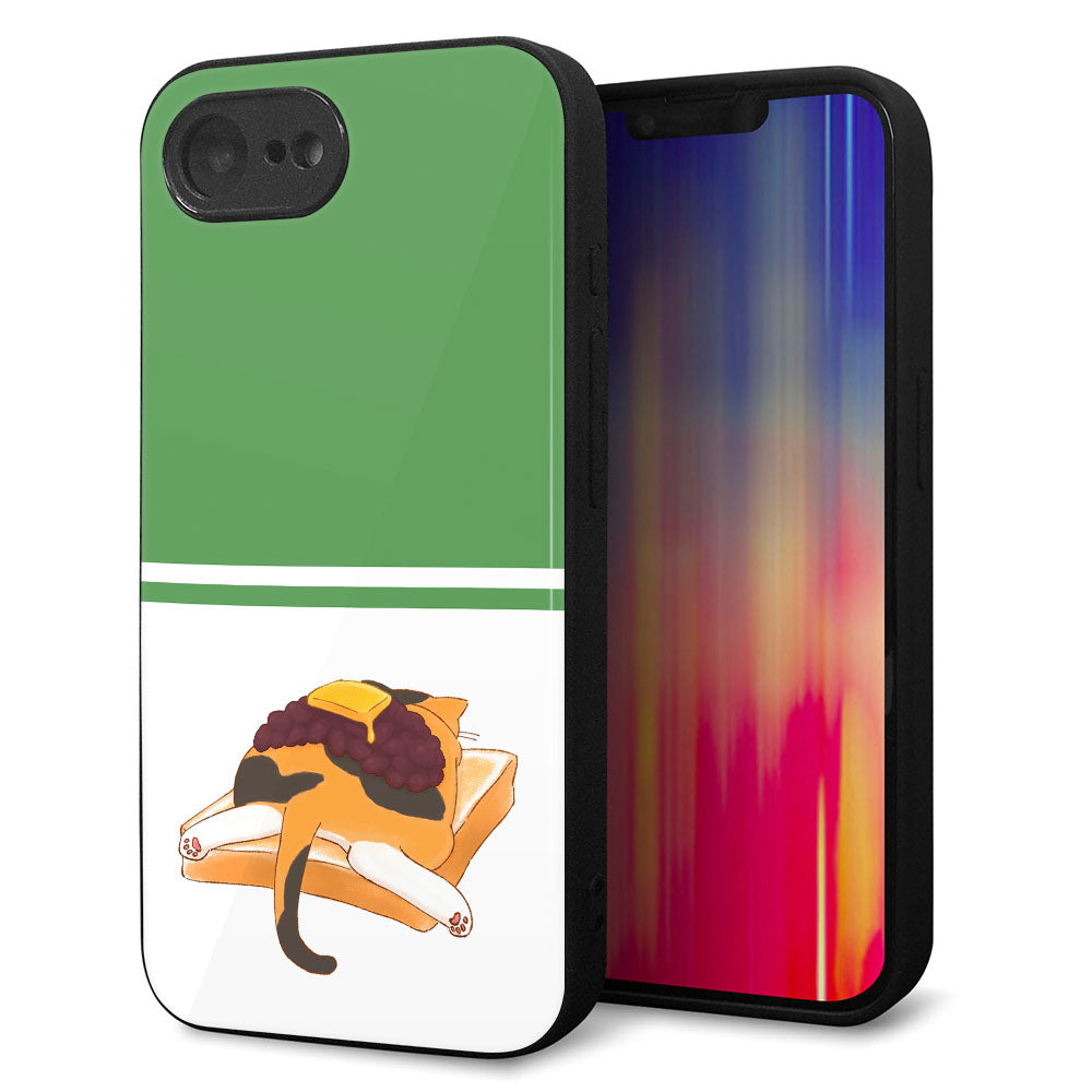 iPhone16e 強化ガラス&TPUスマホケース ガラプリ【KM963 あずき】