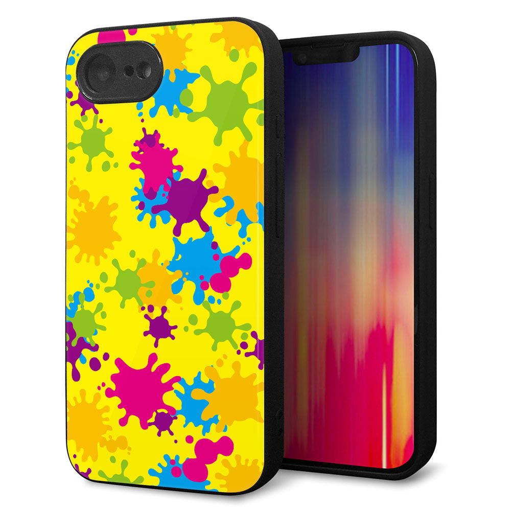 iPhone16e 強化ガラス&TPUスマホケース ガラプリ【MA879 ペイントイエロー】