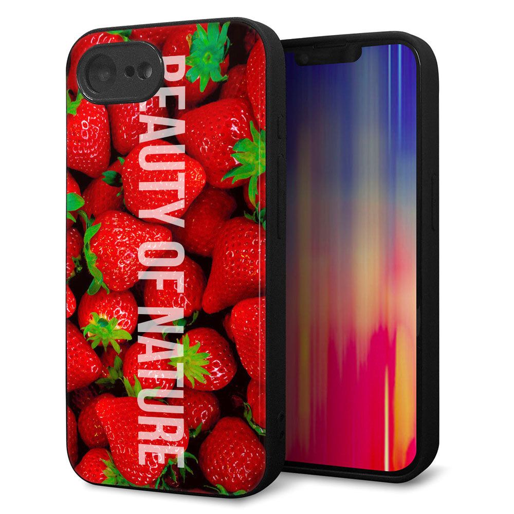 iPhone16e 強化ガラス&TPUスマホケース ガラプリ【MA881 ストロベリー】