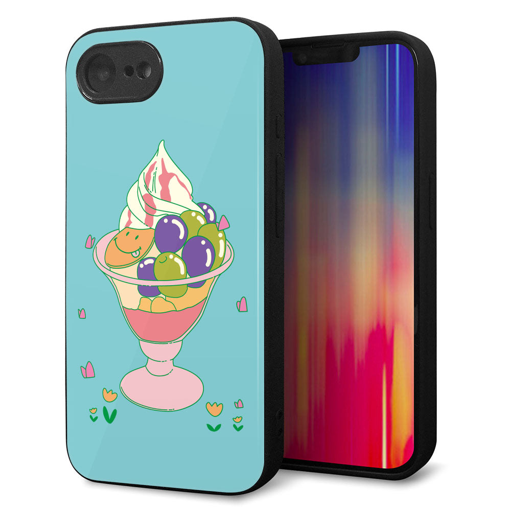 iPhone16e 強化ガラス&TPUスマホケース ガラプリ【MA905 マスカットパフェ】