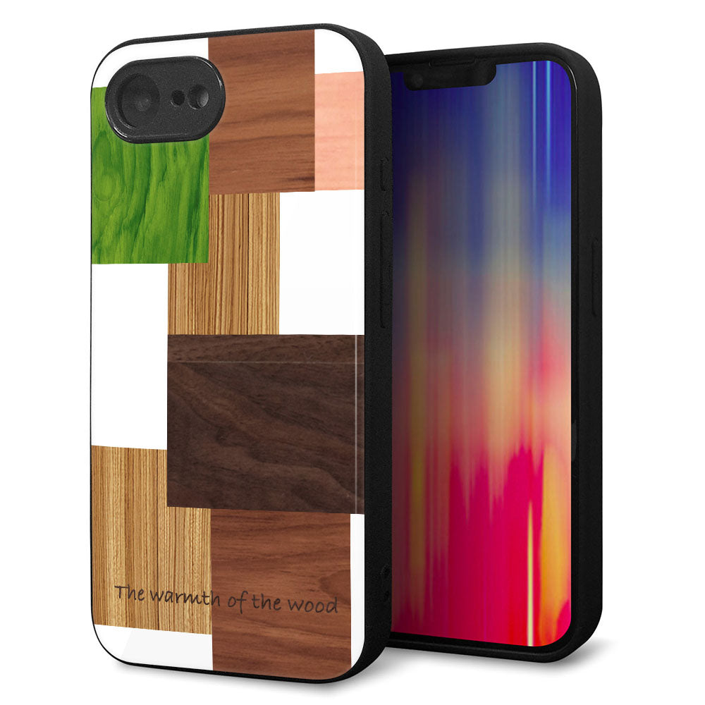 iPhone16e 強化ガラス&TPUスマホケース ガラプリ【MA928 寄木細工 ランダム】