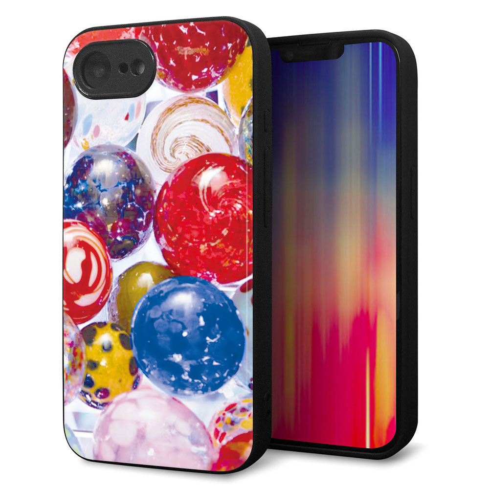 iPhone16e 強化ガラス&TPUスマホケース ガラプリ【MA935 ヨーヨー】