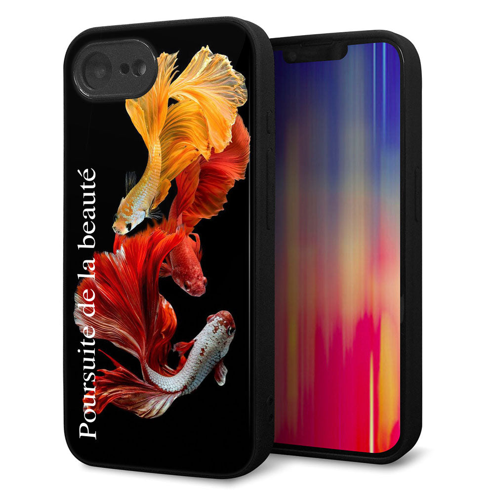 iPhone16e 強化ガラス&TPUスマホケース ガラプリ【MA956 金魚 A】