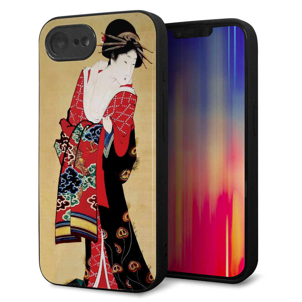 iPhone16e 強化ガラス&TPUスマホケース ガラプリ【MA965 花魁 A】