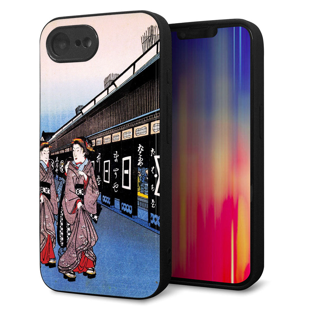 iPhone16e 強化ガラス&TPUスマホケース ガラプリ【MA966 花魁 B】