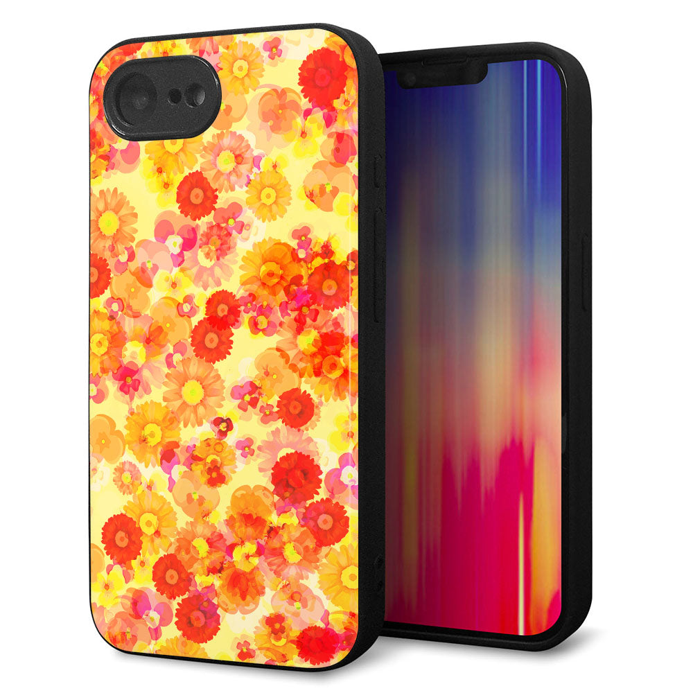 iPhone16e 強化ガラス&TPUスマホケース ガラプリ【SC867 リバティプリント フルールドパルファン(イエロー)】