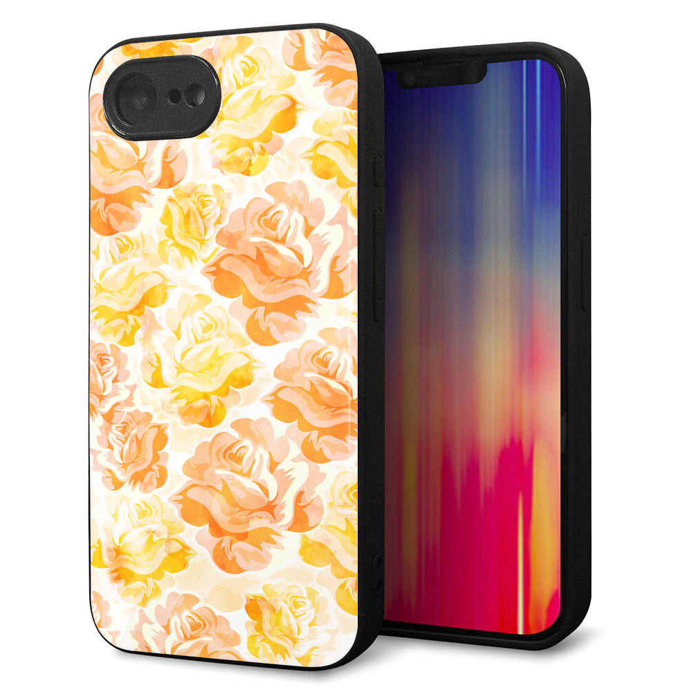 iPhone16e 強化ガラス&TPUスマホケース ガラプリ【SC931 ローズ イエロー】