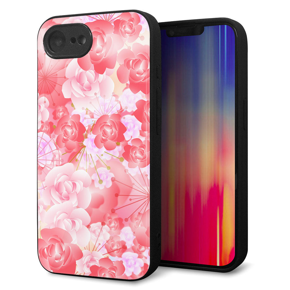 iPhone16e 強化ガラス&TPUスマホケース ガラプリ【VA817 はんなり色の華】