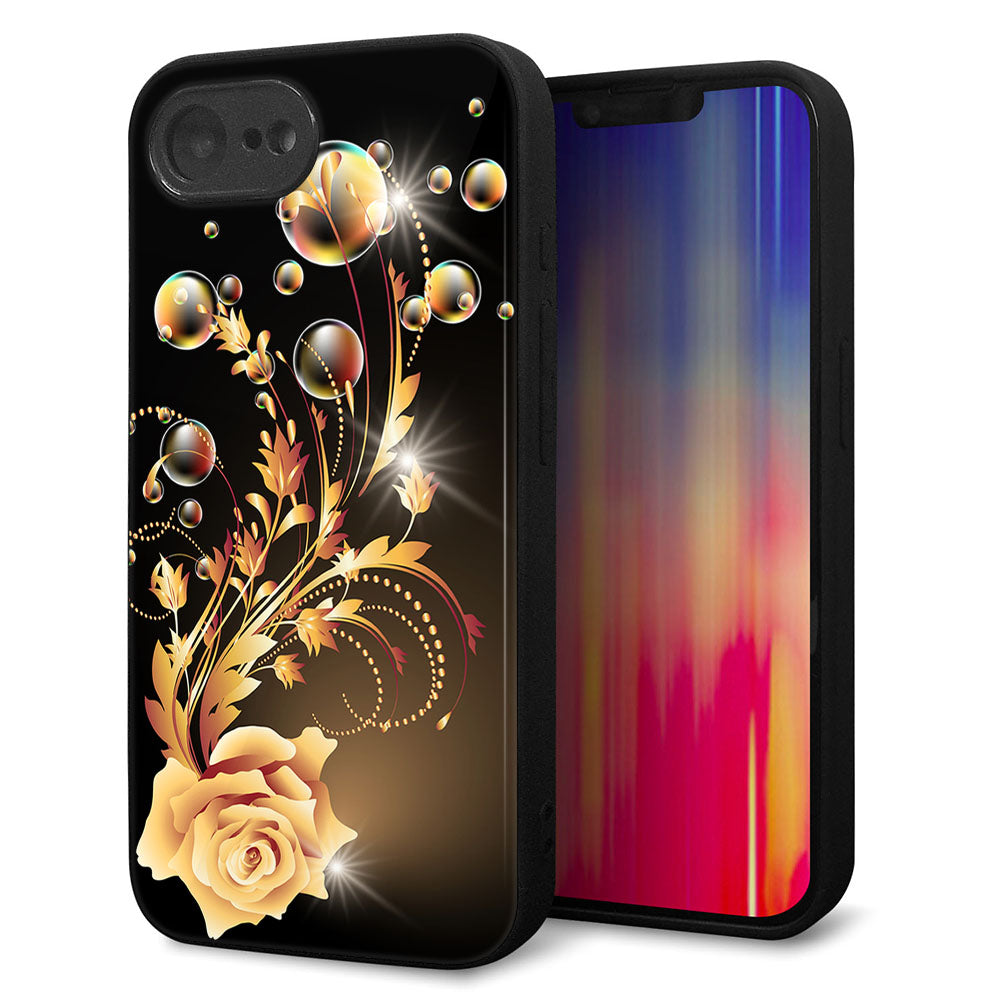 iPhone16e 強化ガラス&TPUスマホケース ガラプリ【VA823 気高きバラ】