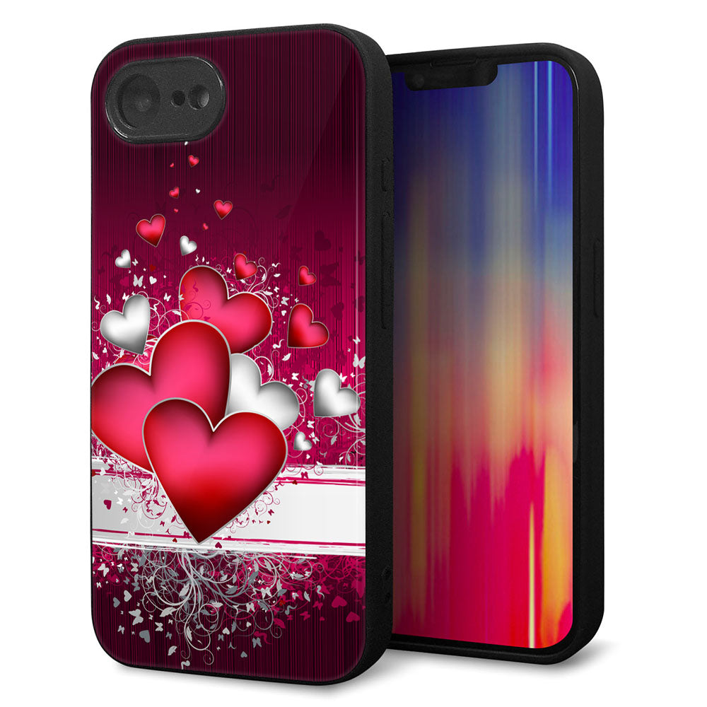 iPhone16e 強化ガラス&TPUスマホケース ガラプリ【VA835 ハートの息吹】