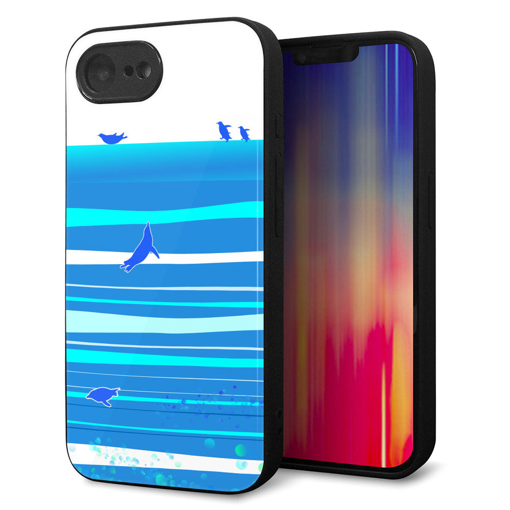 iPhone16e 強化ガラス&TPUスマホケース ガラプリ【YB920 ペンギン01】