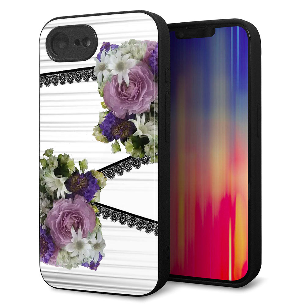 iPhone16e 強化ガラス&TPUスマホケース ガラプリ【YI888 フラワー9】