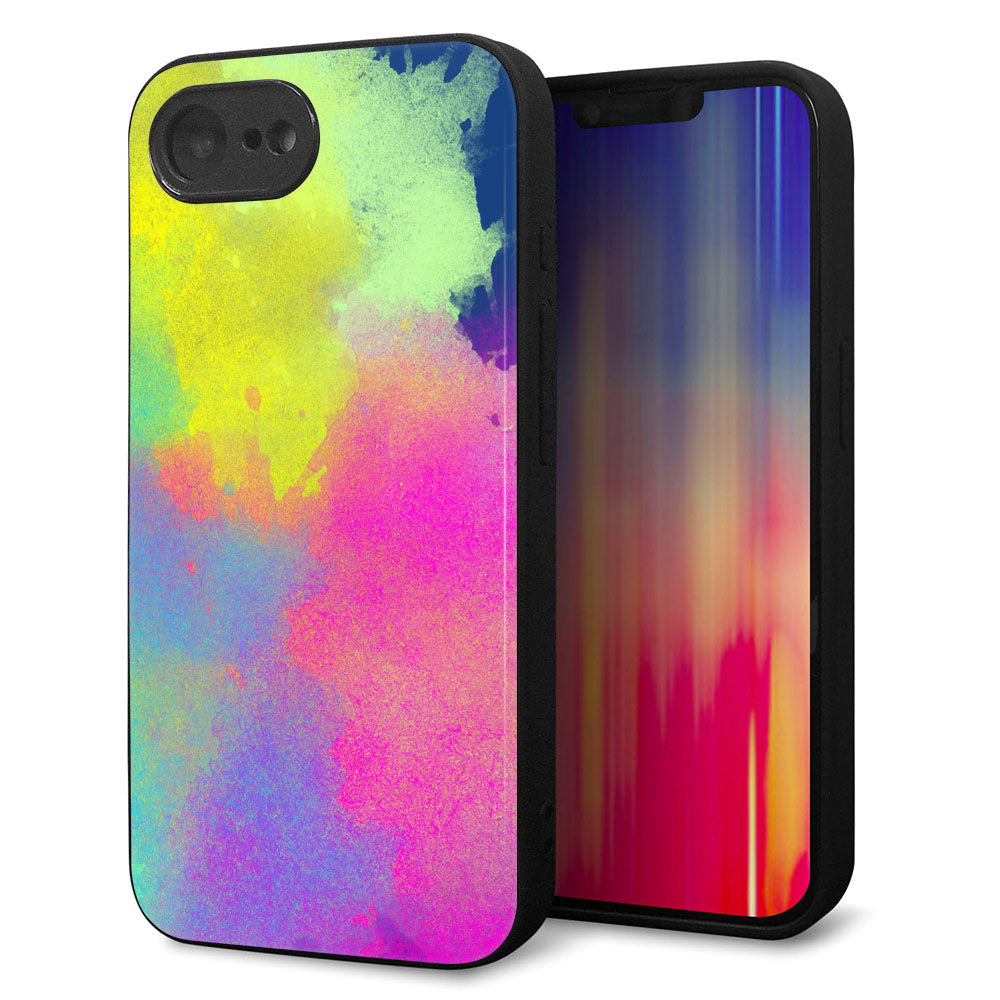 iPhone16e 強化ガラス&TPUスマホケース ガラプリ【YJ294 デザイン色彩】