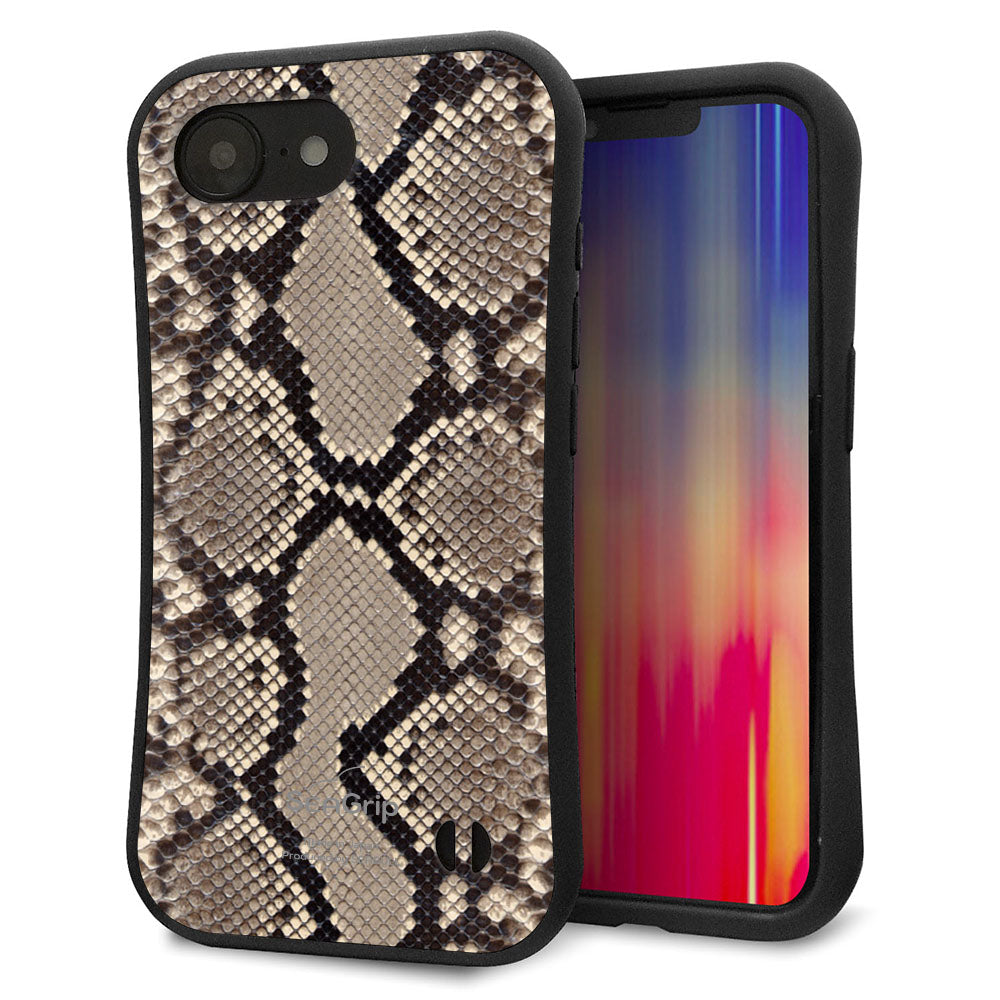 iPhone16e スマホケース 「SEA Grip」 グリップケース Sライン 【049 ヘビ柄】 UV印刷
