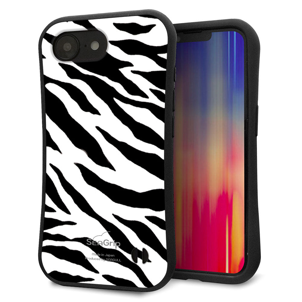iPhone16e スマホケース 「SEA Grip」 グリップケース Sライン 【054 ゼブラ】 UV印刷