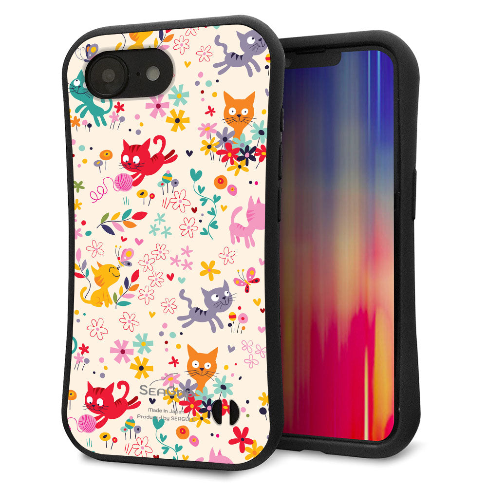 iPhone16e スマホケース 「SEA Grip」 グリップケース Sライン 【693 ネコのあそび場】 UV印刷
