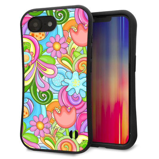 iPhone16e スマホケース 「SEA Grip」 グリップケース Sライン 【713 ミラクルフラワー】 UV印刷