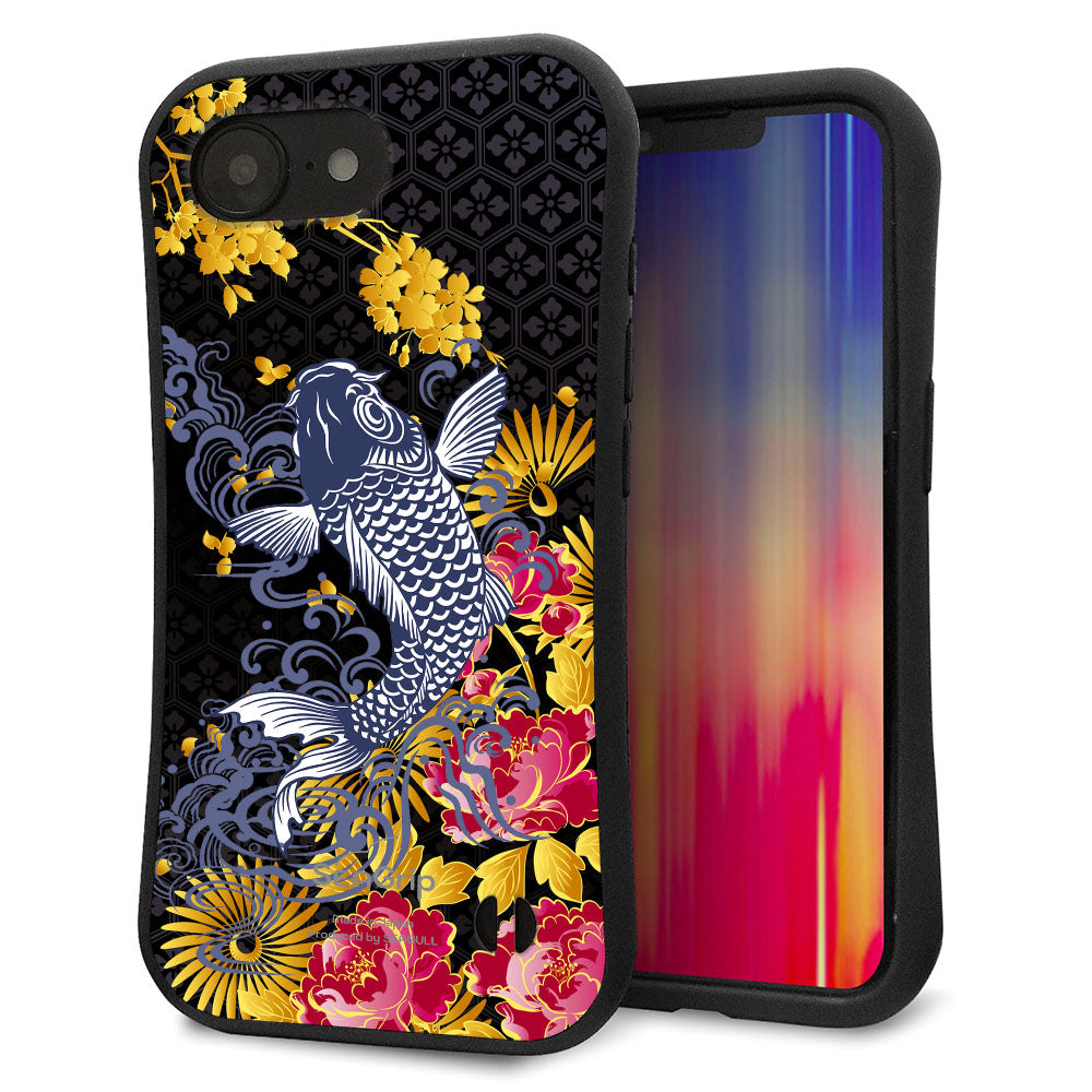 iPhone16e スマホケース 「SEA Grip」 グリップケース Sライン 【1028 牡丹と鯉】 UV印刷