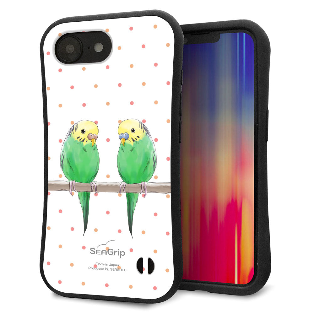 iPhone16e スマホケース 「SEA Grip」 グリップケース Sライン 【HA271 インコグリーン ドット】 UV印刷