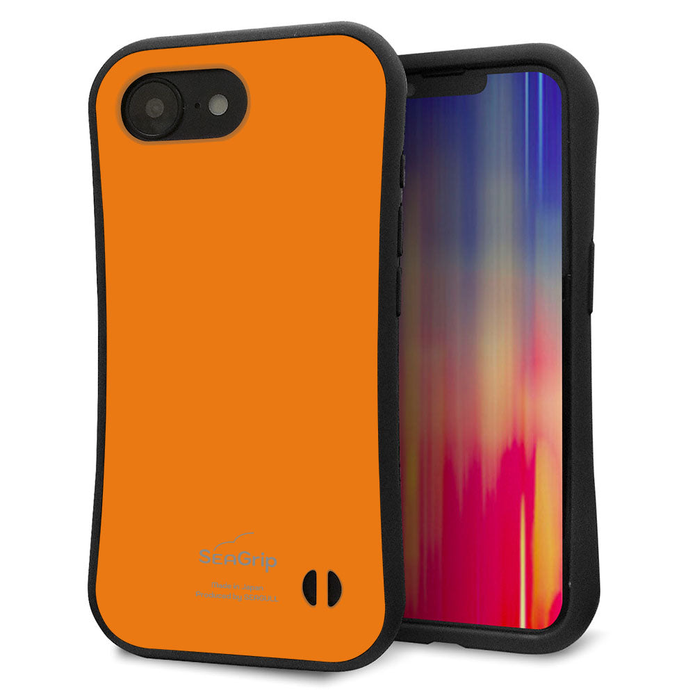 iPhone16e スマホケース 「SEA Grip」 グリップケース Sライン 【KM906 ポップカラー(オレンジ)】 UV印刷