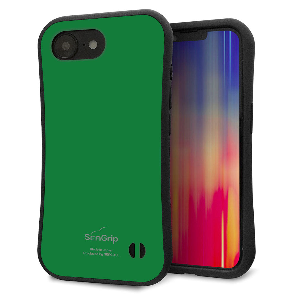 iPhone16e スマホケース 「SEA Grip」 グリップケース Sライン 【KM907 ポップカラー(グリーン)】 UV印刷