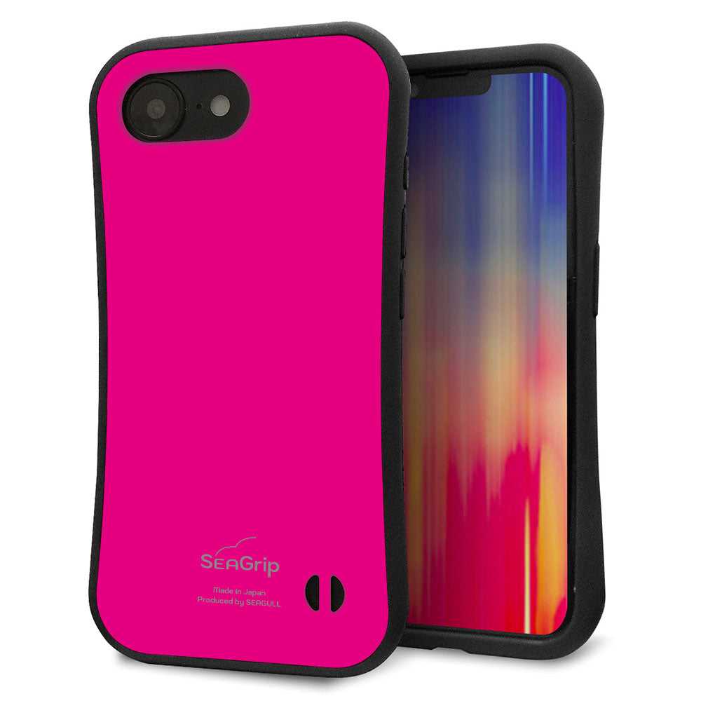 iPhone16e スマホケース 「SEA Grip」 グリップケース Sライン 【KM910 ポップカラー(ピンク)】 UV印刷