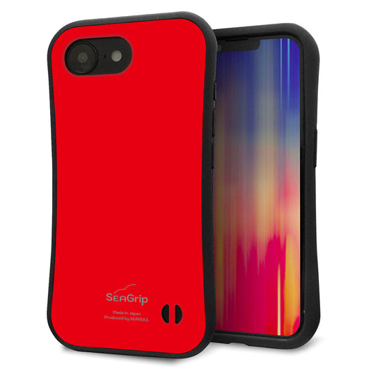 iPhone16e スマホケース 「SEA Grip」 グリップケース Sライン 【KM915 ポップカラー(レッド)】 UV印刷