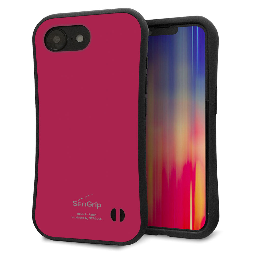 iPhone16e スマホケース 「SEA Grip」 グリップケース Sライン 【KM921 レトロカラー(ダークピンク)】 UV印刷