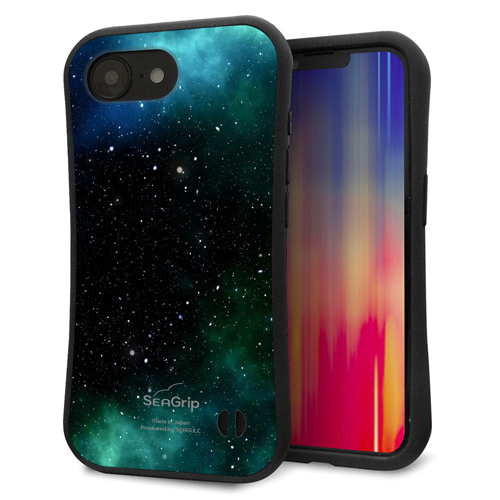 iPhone16e スマホケース 「SEA Grip」 グリップケース Sライン 【KM927 Galaxias Green】 UV印刷