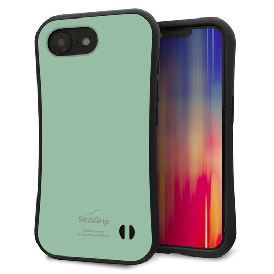 iPhone16e スマホケース 「SEA Grip」 グリップケース Sライン 【KM931 くすみカラー グリーン】 UV印刷