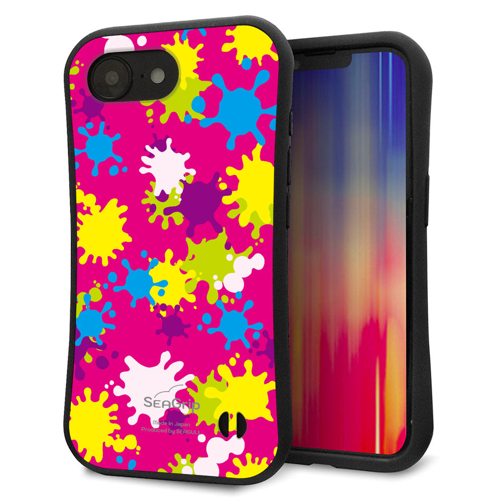 iPhone16e スマホケース 「SEA Grip」 グリップケース Sライン 【MA876 ペイントピンク】 UV印刷