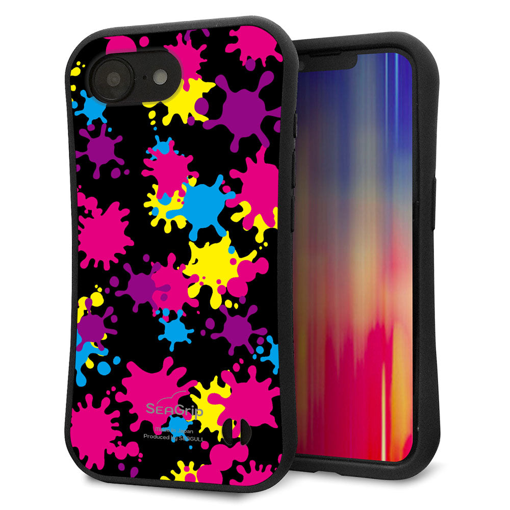 iPhone16e スマホケース 「SEA Grip」 グリップケース Sライン 【MA877 ペイントブラック】 UV印刷