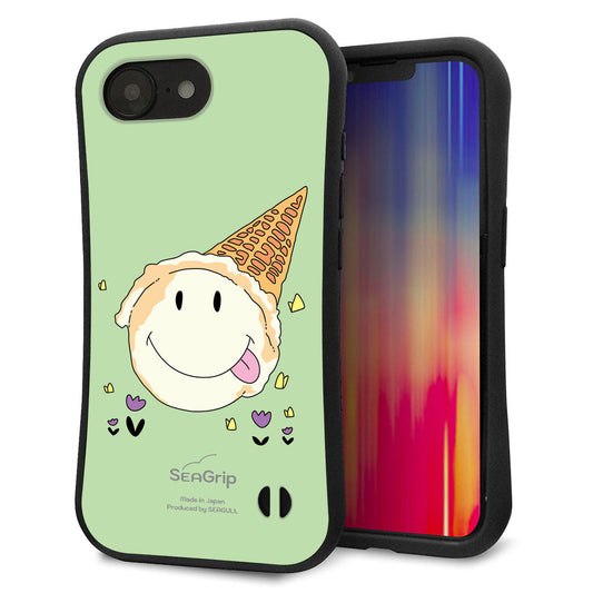 iPhone16e スマホケース 「SEA Grip」 グリップケース Sライン 【MA902 アイスクリーム】 UV印刷