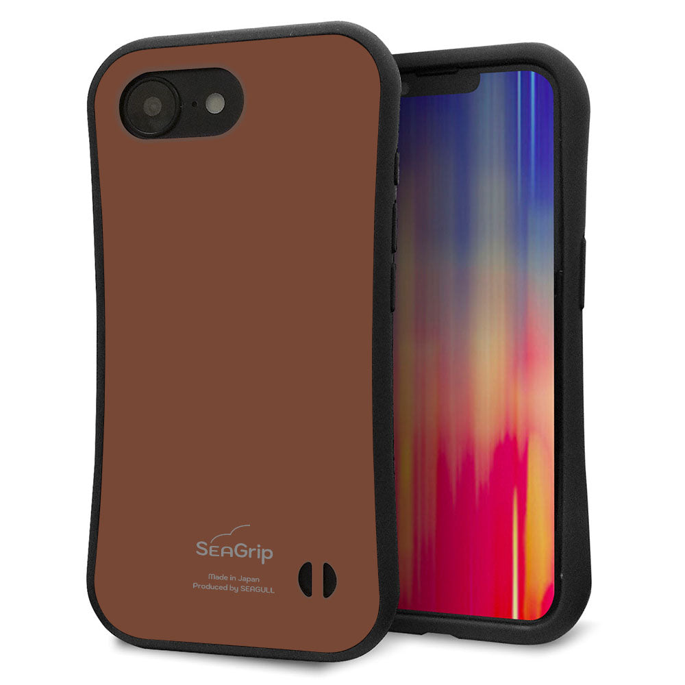 iPhone16e スマホケース 「SEA Grip」 グリップケース Sライン 【TA022 レトロブラウン】 UV印刷