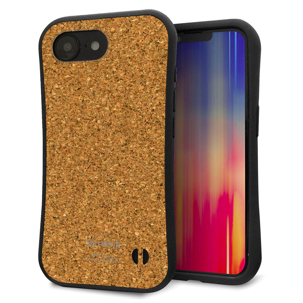 iPhone16e スマホケース 「SEA Grip」 グリップケース Sライン 【TA023 コルク調】 UV印刷