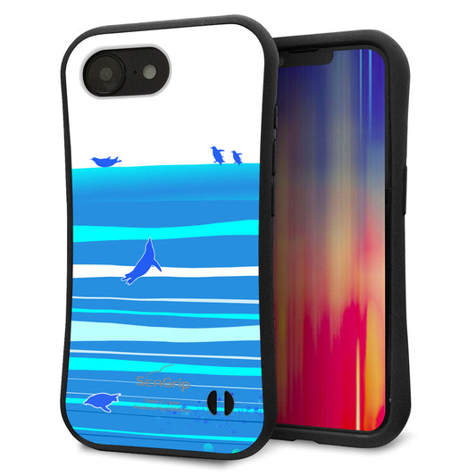 iPhone16e スマホケース 「SEA Grip」 グリップケース Sライン 【YB920 ペンギン01】 UV印刷