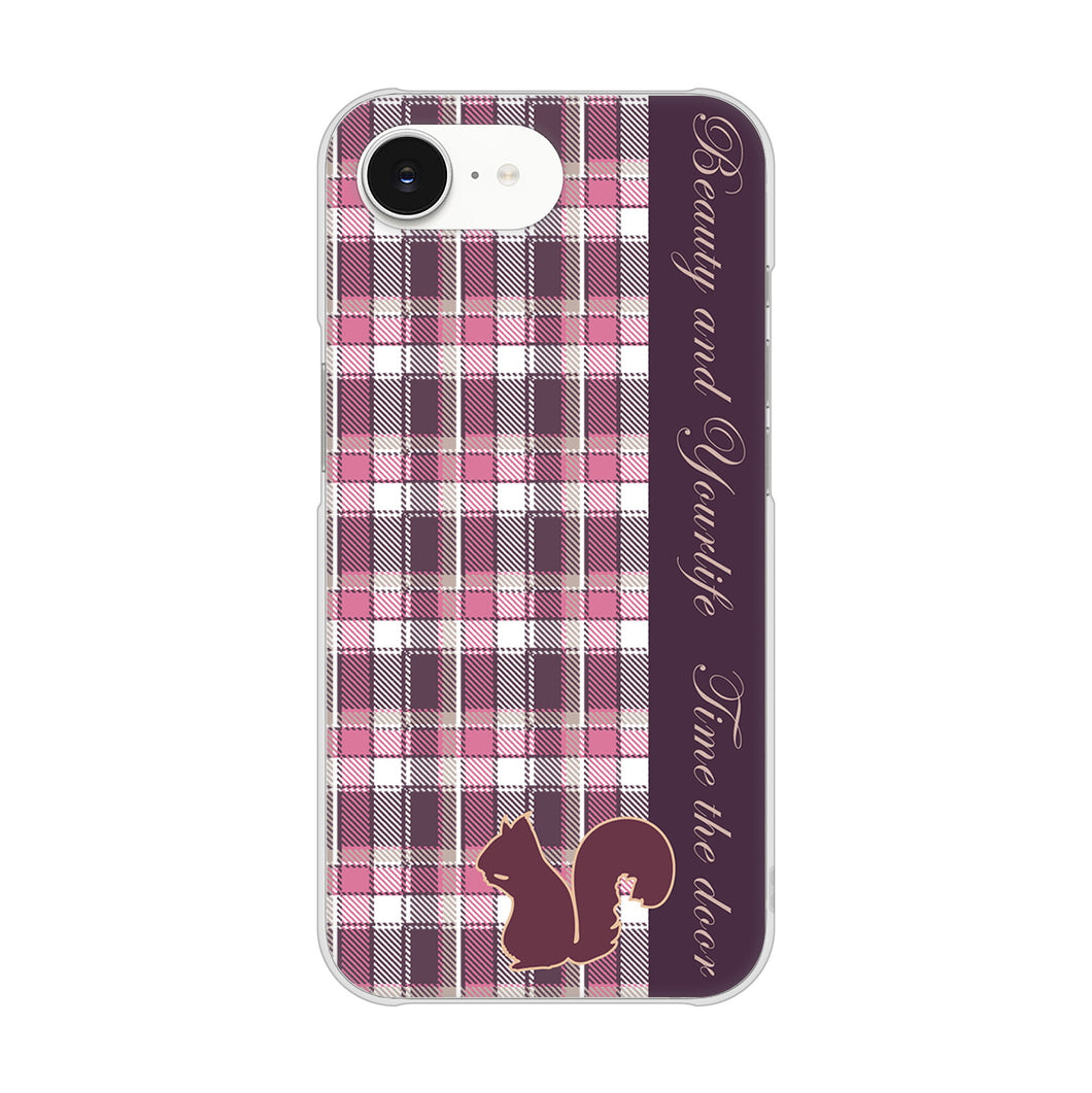 iPhone16e 高画質仕上げ 背面印刷 ハードケースピンクチェック